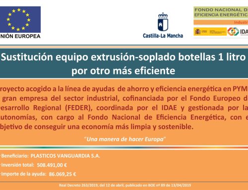 Sustitución equipo extrusión-soplado botellas 1 litro por otro más eficiente